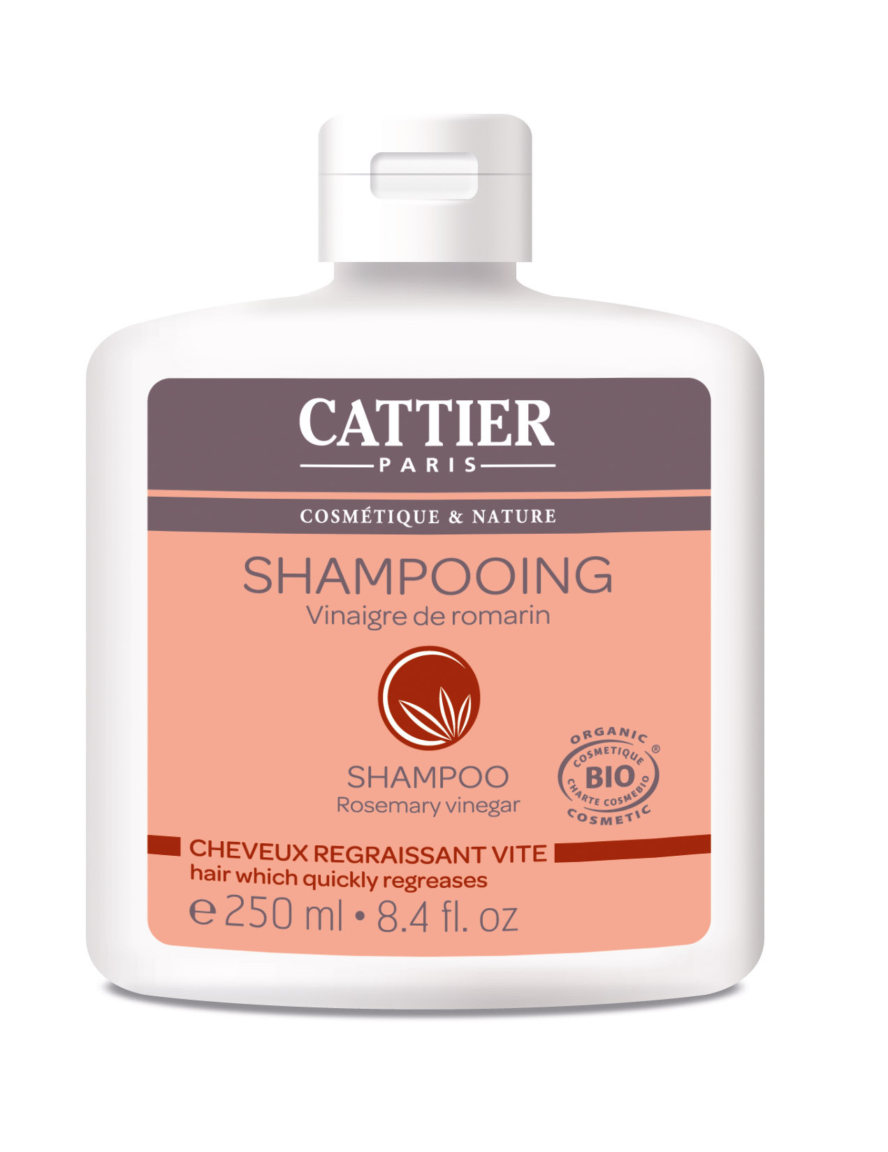 Cattier shampooing cheveux regraissant vite vinaigre de romarin 250ml - vue 2