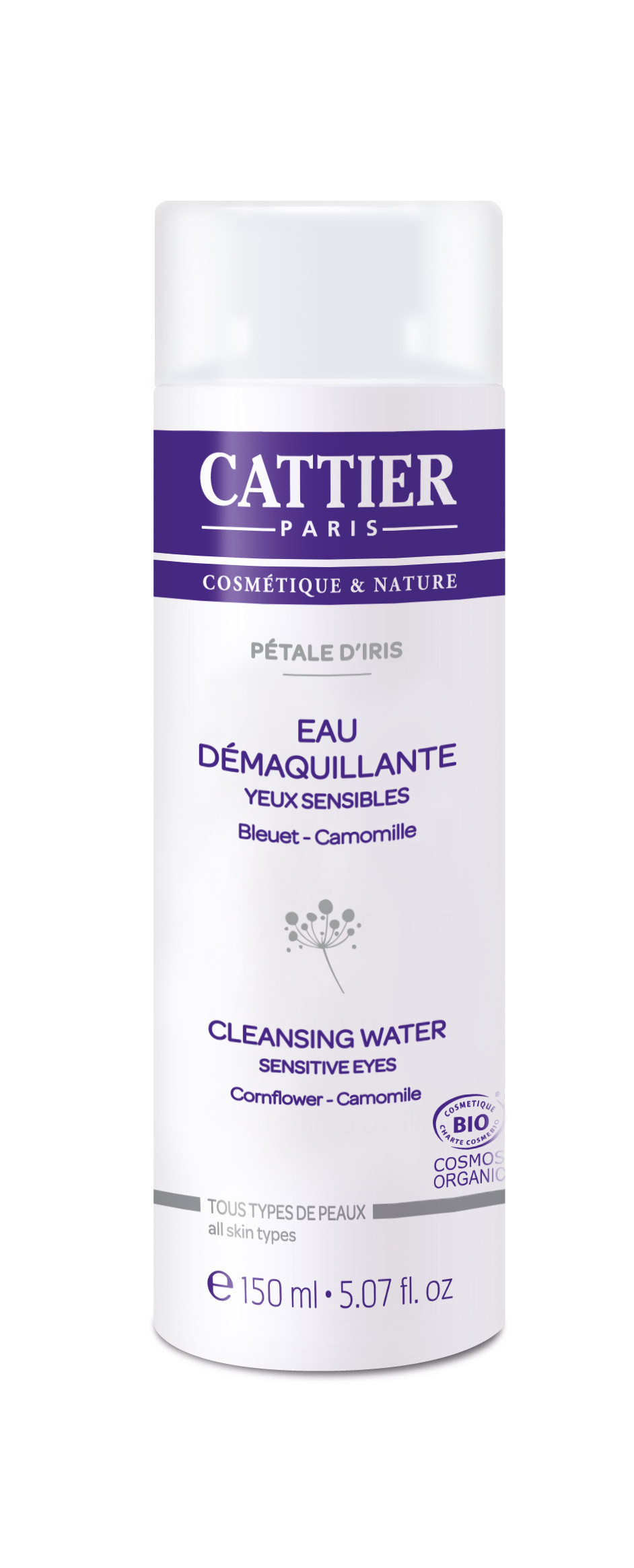 Eau Démaquillante Yeux Pétale D'iris Cattier Le Flacon De 150 Ml