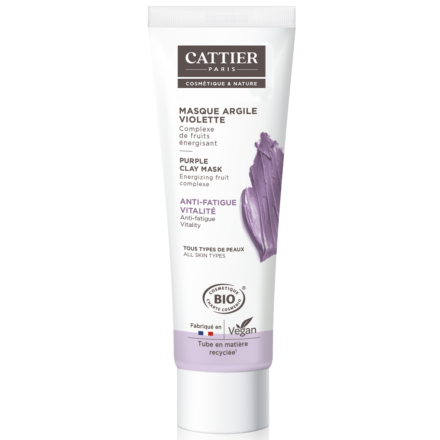 Masque Visage Anti fatigue Tous Types De Peaux Bio Cosmétique & Nature Cattier Le Tube De 100ml - vue 3