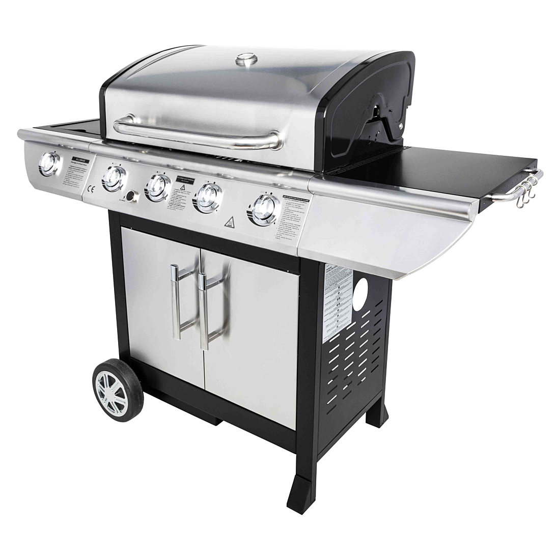 Somagic Barbecue au gaz BRISBANE - 4 brûleurs 14kW + plaque de cuisson