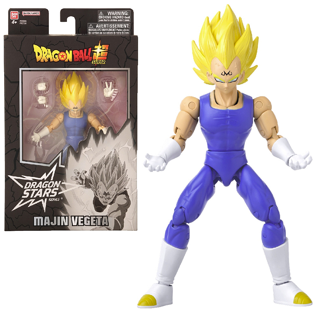 Bandai - Dragon Ball Z - Figurine articulée Dragon Stars 17 cm - Majin Vegeta - Licence Officielle Dragon Ball - Figurine articulée Majin Vegeta - Jo