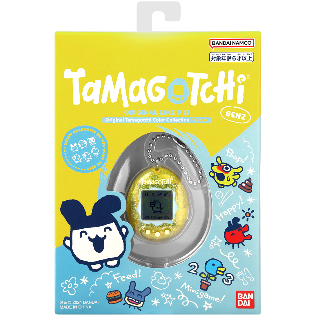 Bandai - Tamagotchi original Color collection Yellow - Animal électronique virtuel avec écran couleur - Jouet animal interactif en Français - Tamagot