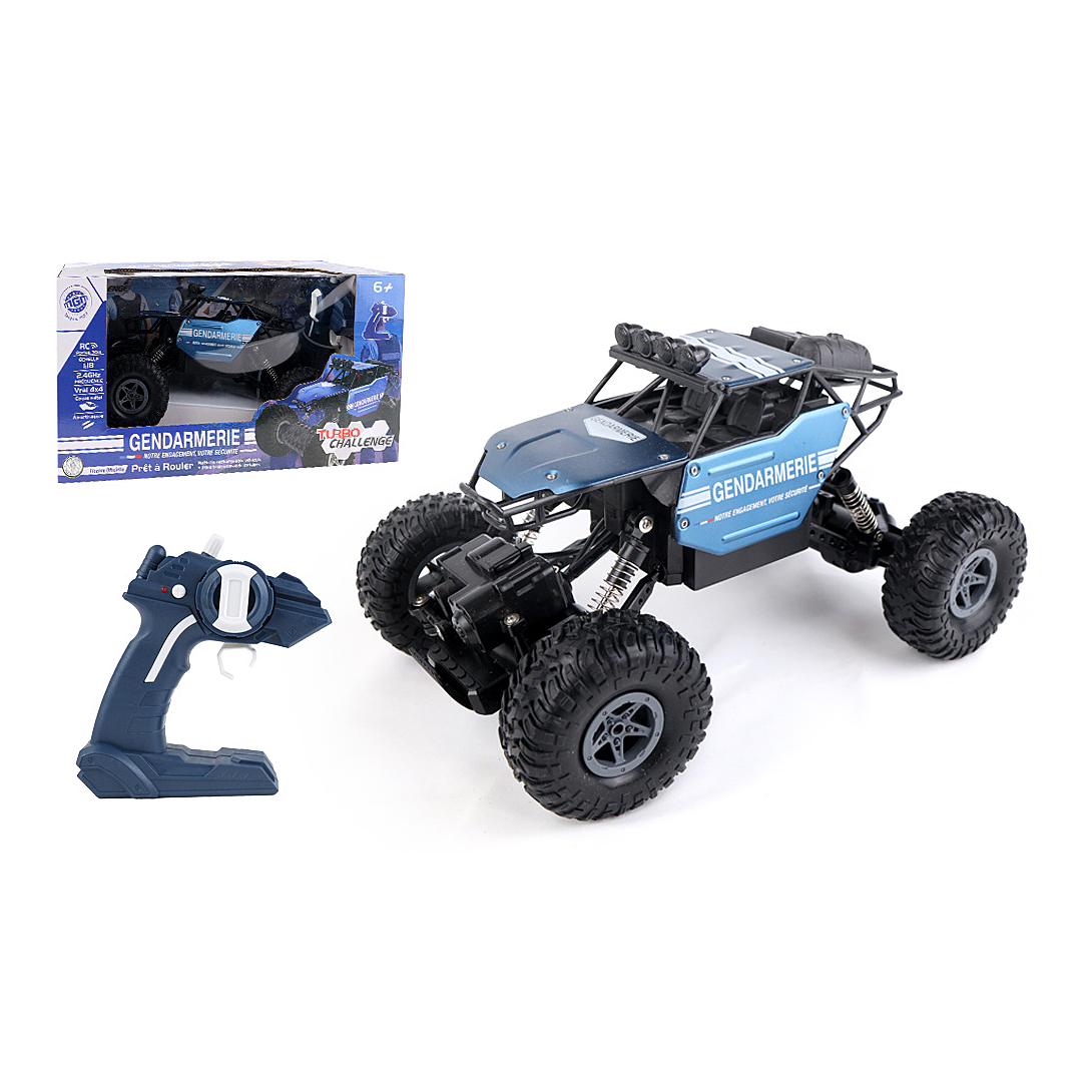 Turbo Challenge Buggy GIGN 1/16 - Voiture RC Prête à Rouler, 20 Km/h, Batterie Rechargeable Incluse - Dès 8 Ans