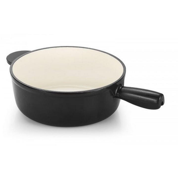 Caquelon à Fondue Menastyl - Fonte Émaillée Rouge 22cm - Compatible Induction
