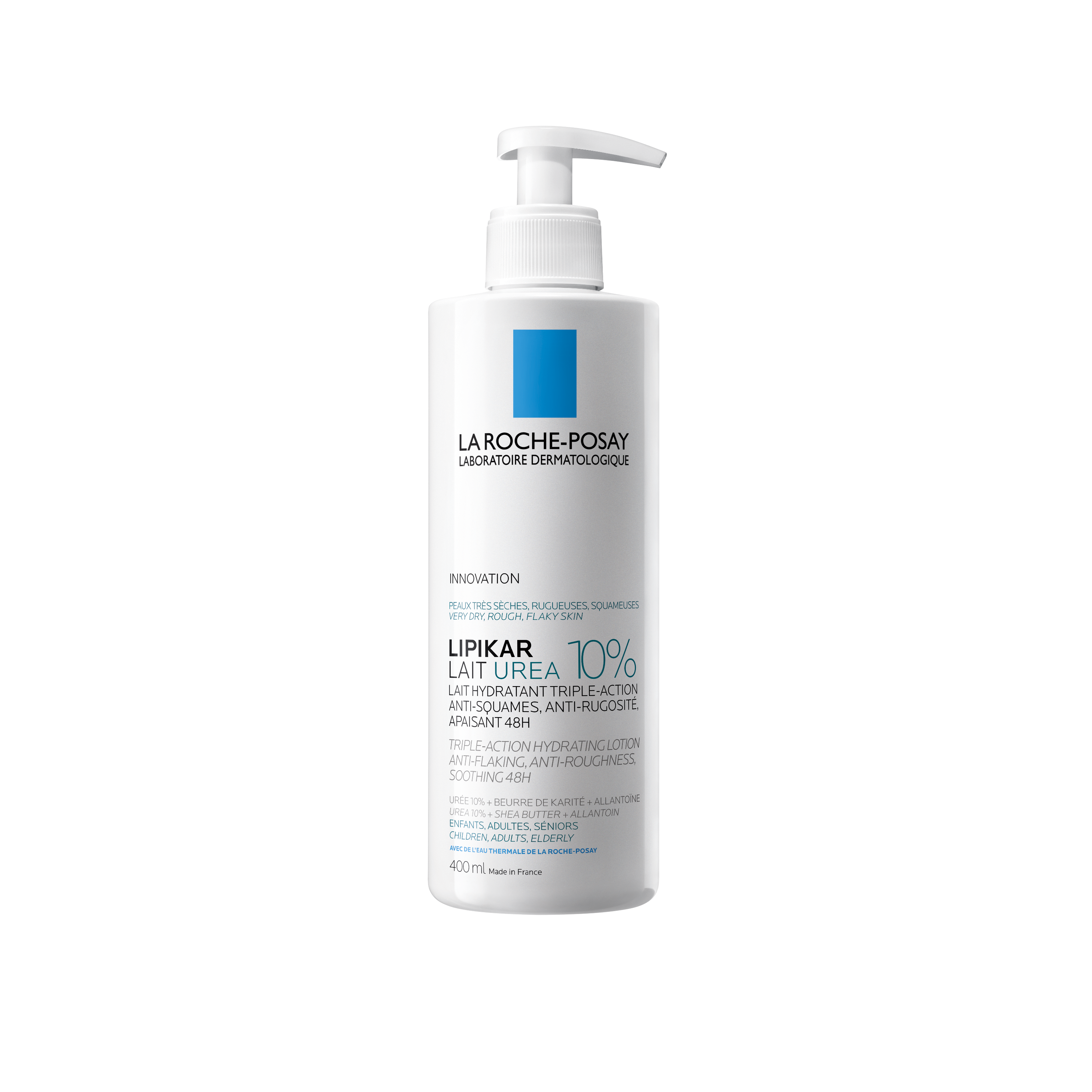 Lipikar Urea 10% crème hydratante triple action apaisante anti démangeaisons et anti récidive 400 ml - vue 3