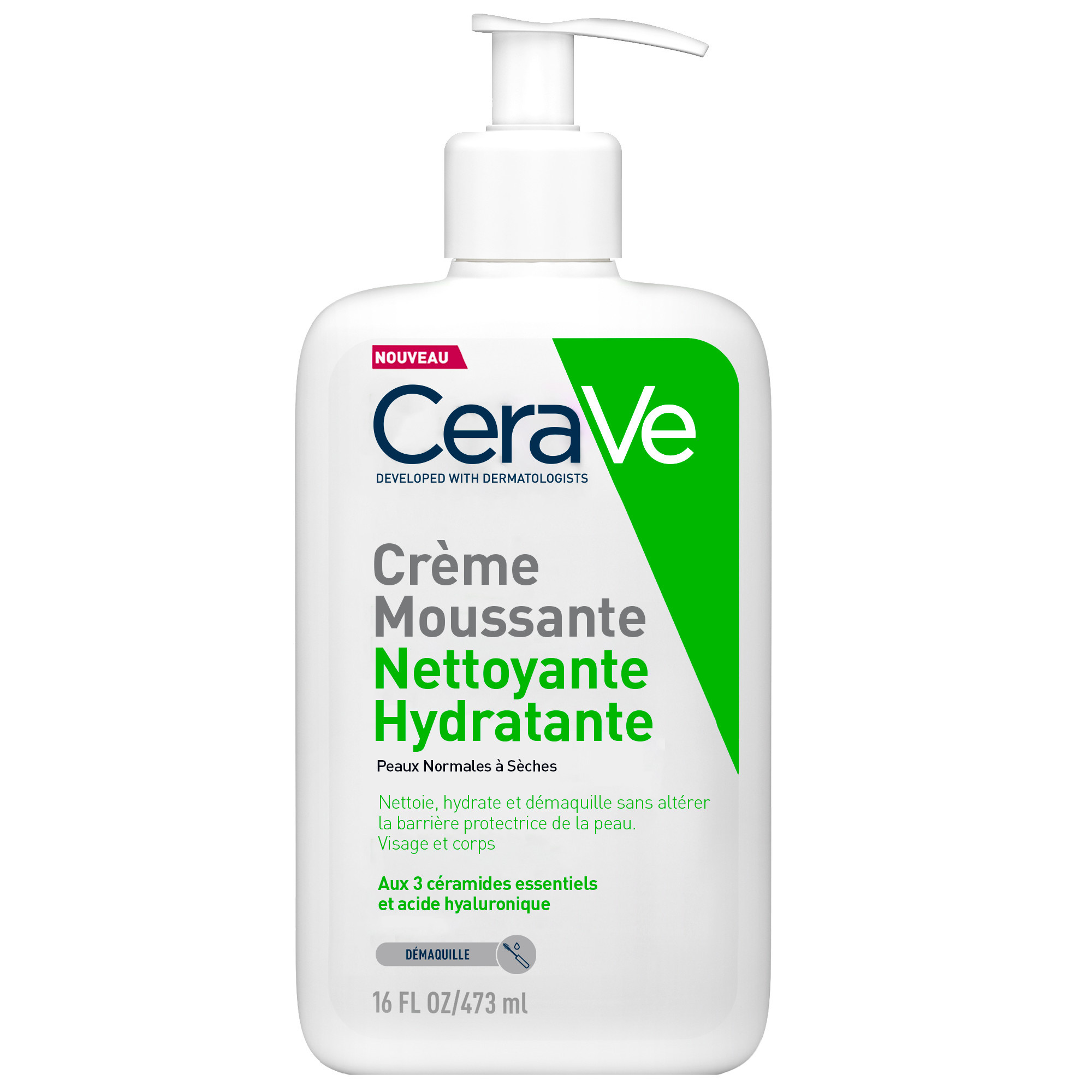 Cerave Crème Moussante Nettoyante Hydratante Visage 473ml