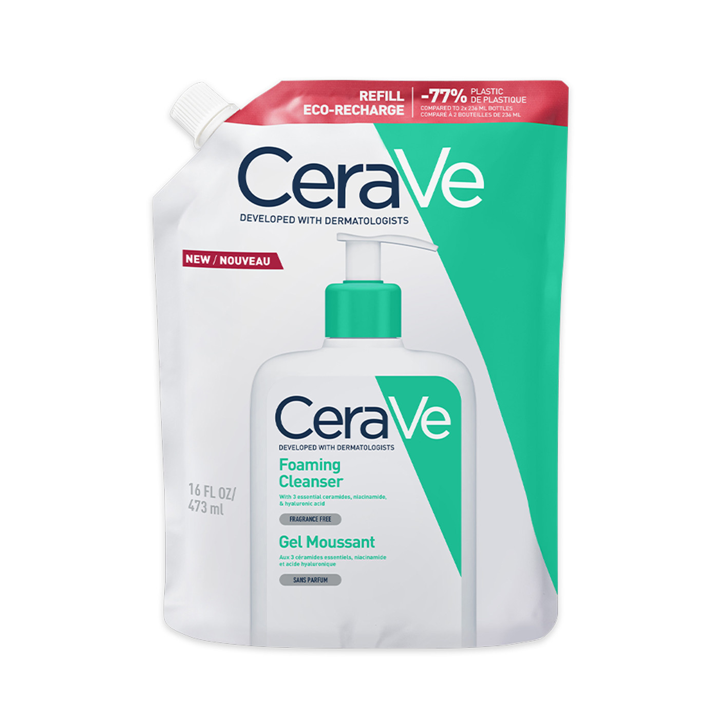 Cerave Gel Moussant Eco Recharge 473ml - vue 1