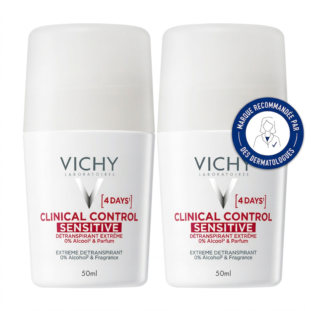 Vichy Duo Pack Deo Roll On Clinical Control Sensitive 2x50ml