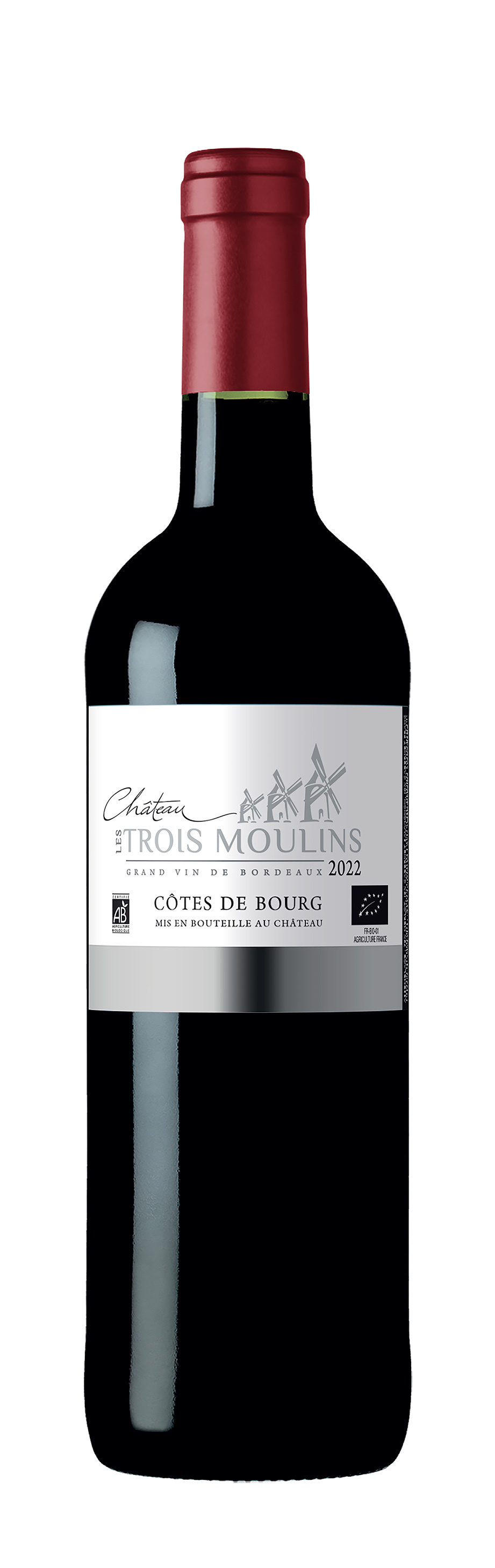 Château Les Trois Moulins BIO, 2022 - Côtes de Bourg AOP - Rouge - 75 cl