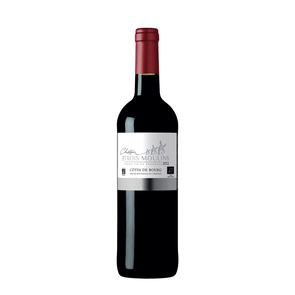 Château Les Trois Moulins BIO, 2022 - Côtes de Bourg AOP - Rouge - 75 cl