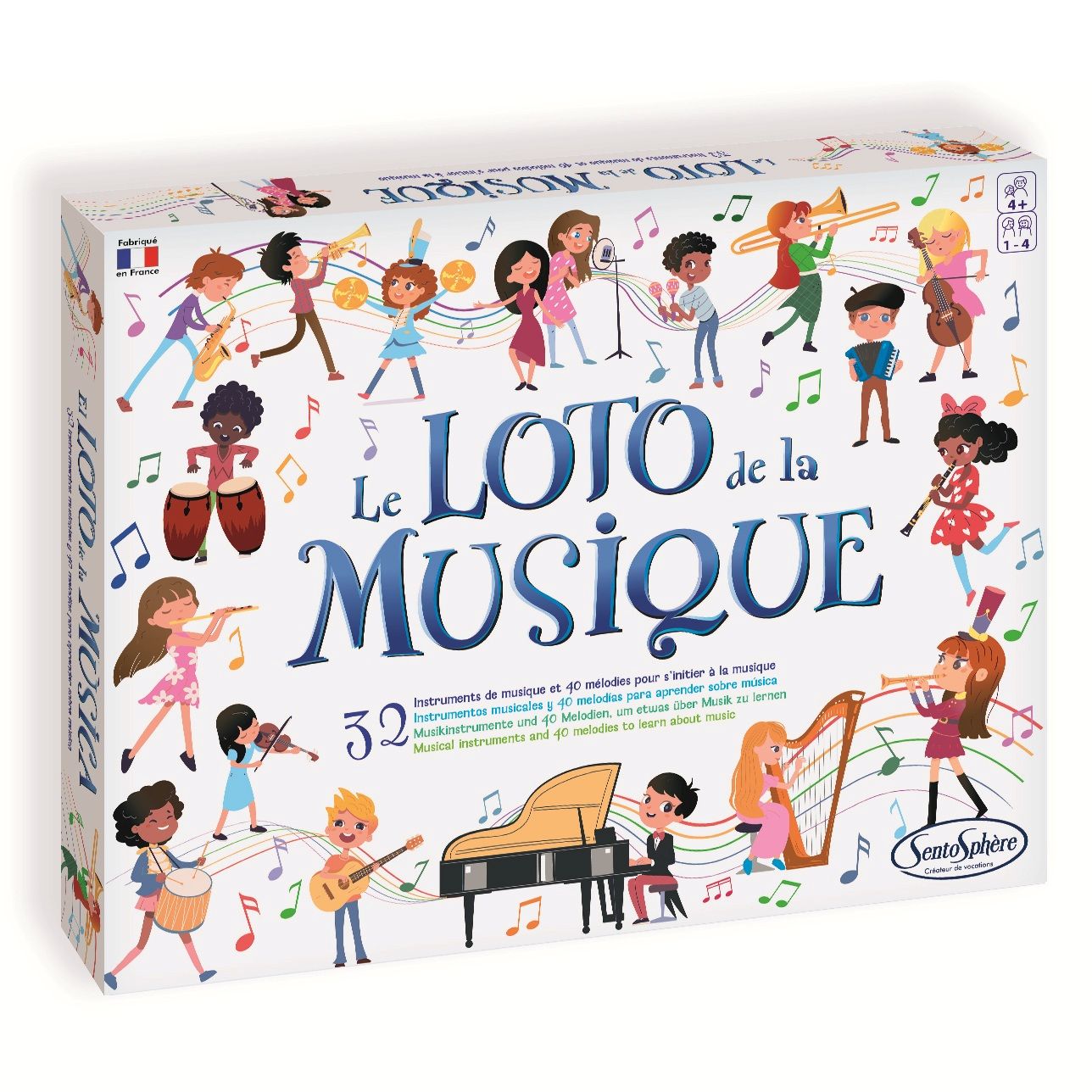 Jeu Éducatif Musical SentoSphère LE LOTO DE LA MUSIQUE – 32 Instruments et 40 Mélodies - vue 2