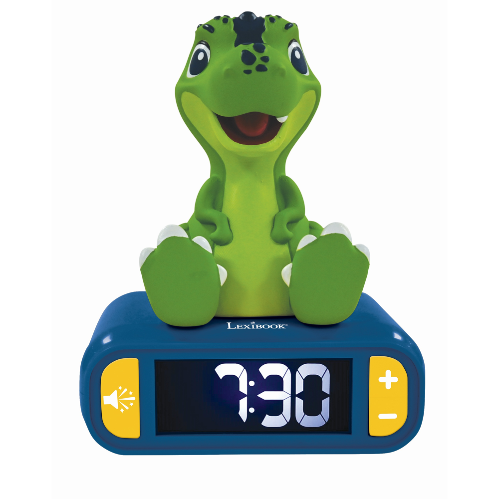 Réveil digital avec veilleuse lumineuse Dinosaure en 3D et effets sonores