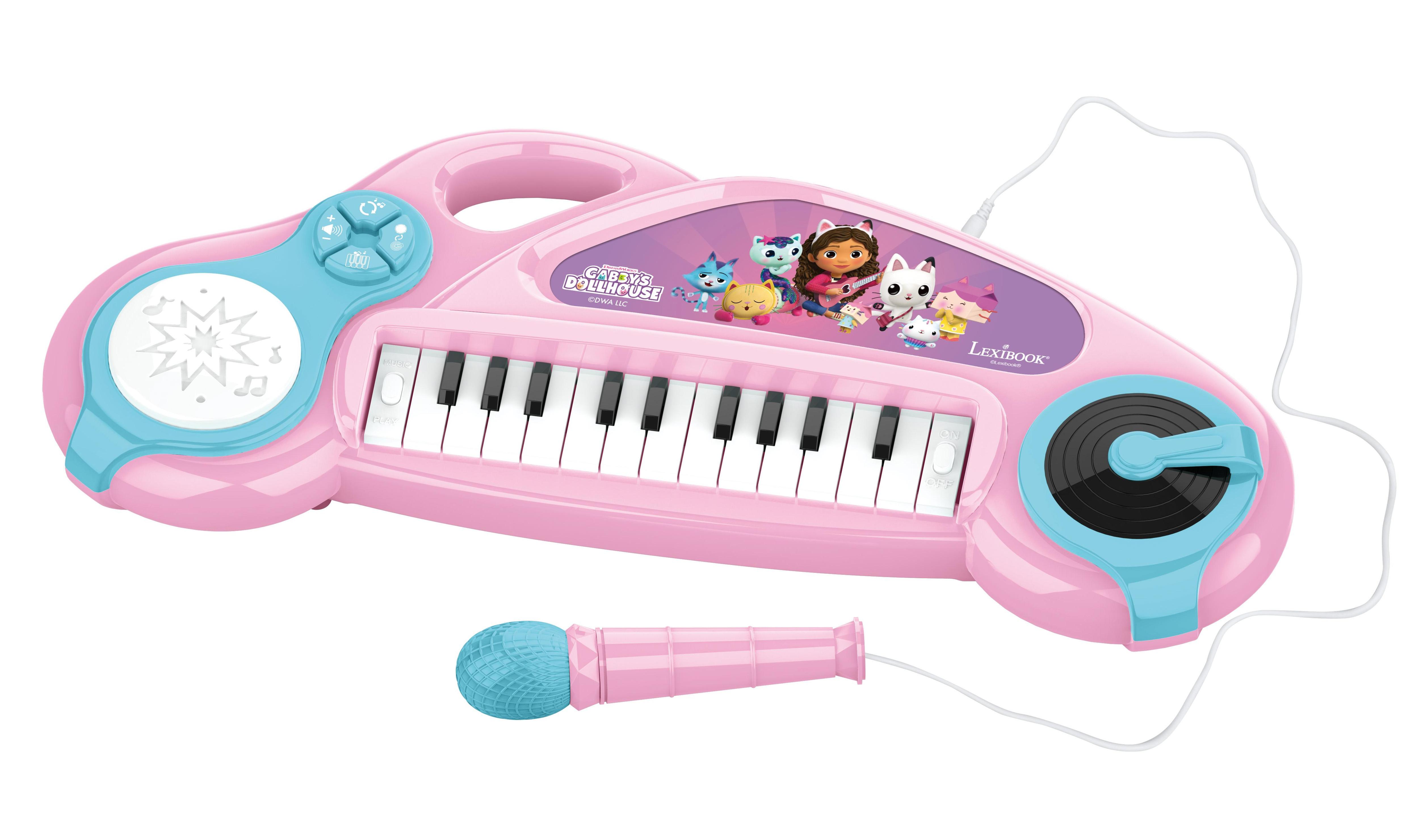 Piano électronique pour enfants Gabby et la maison magique avec effets lumineux et microphone 24 touches