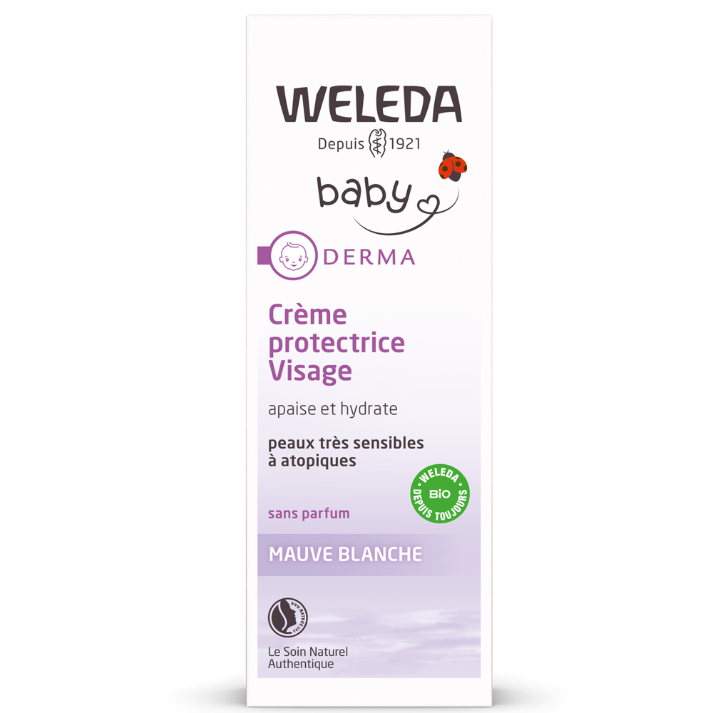 Crème protectrice visage mauve blanche 30ml