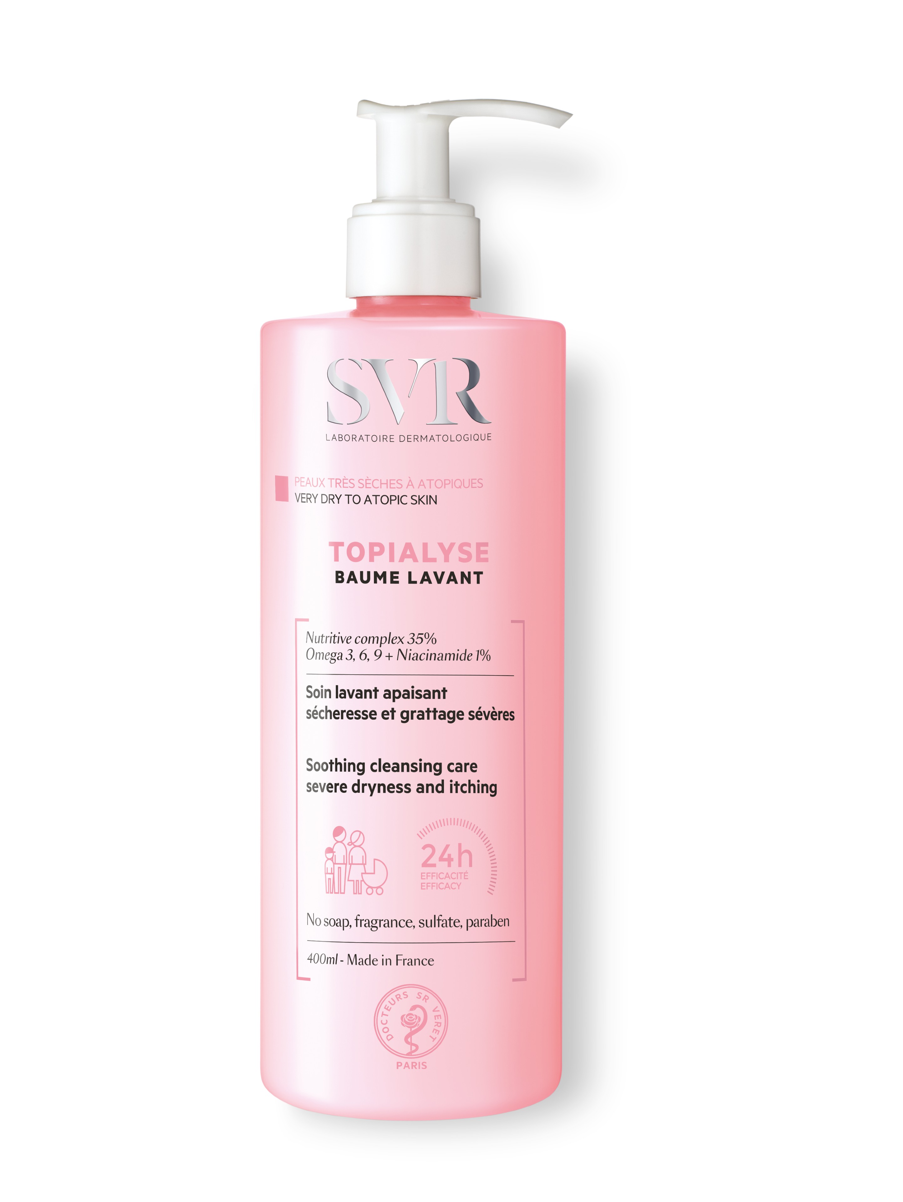 SVR Topialyse baume lavant pour peaux sèches et irritées 400 ml