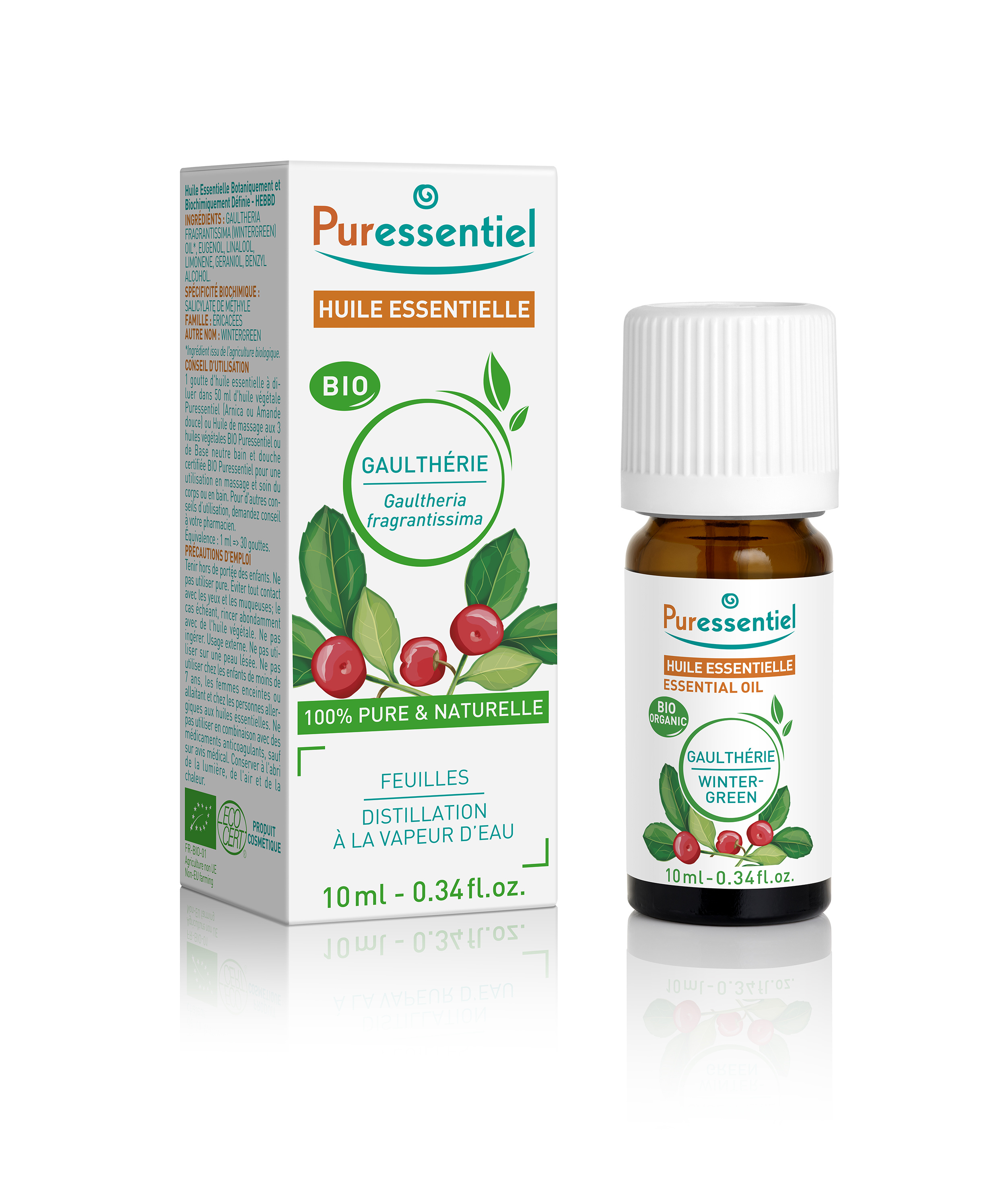 Huile Essentielle Bio Gaulthérie Puressentiel Le Flacon De 10 Ml