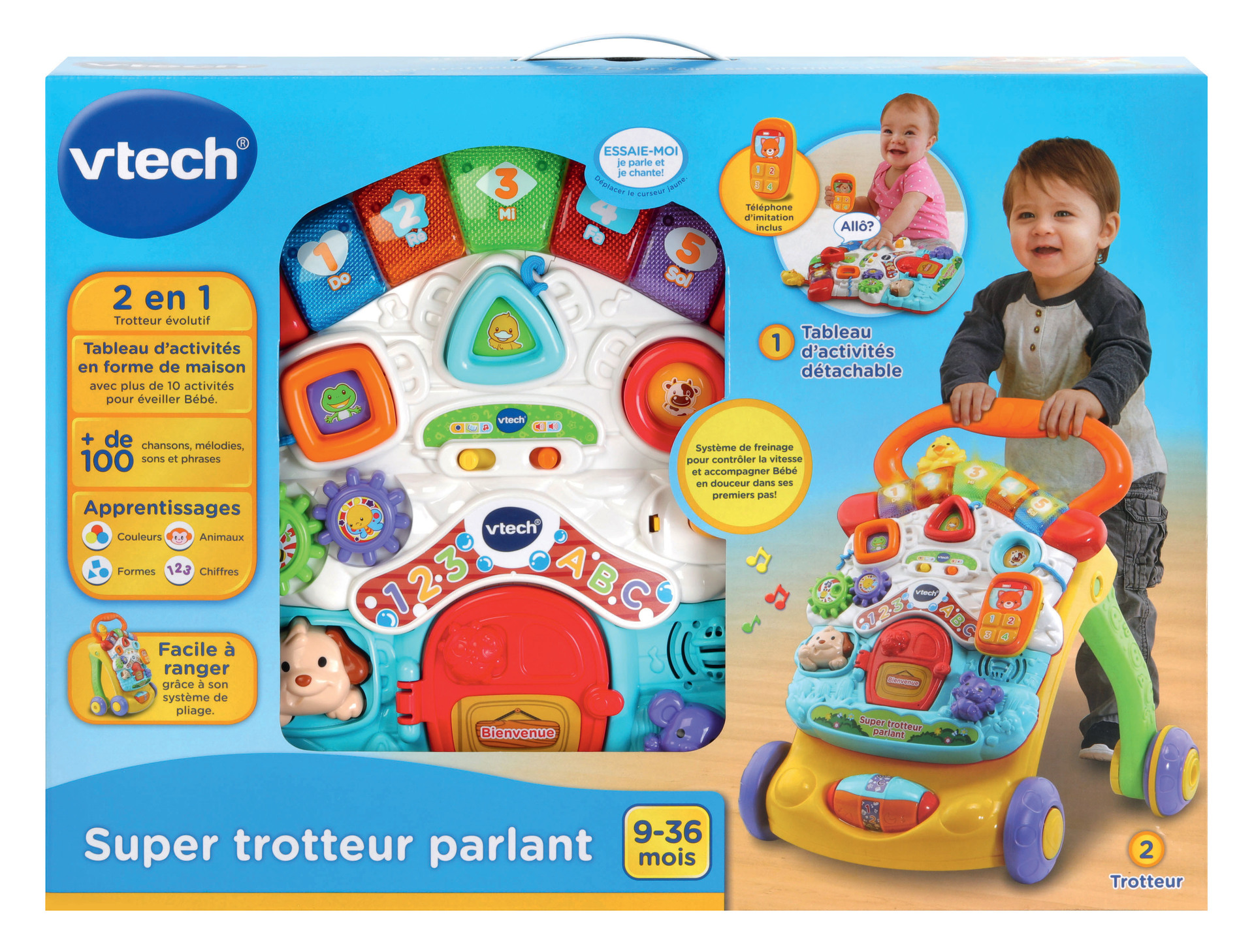 Super Trotteur Parlant 2 En 1 Orange