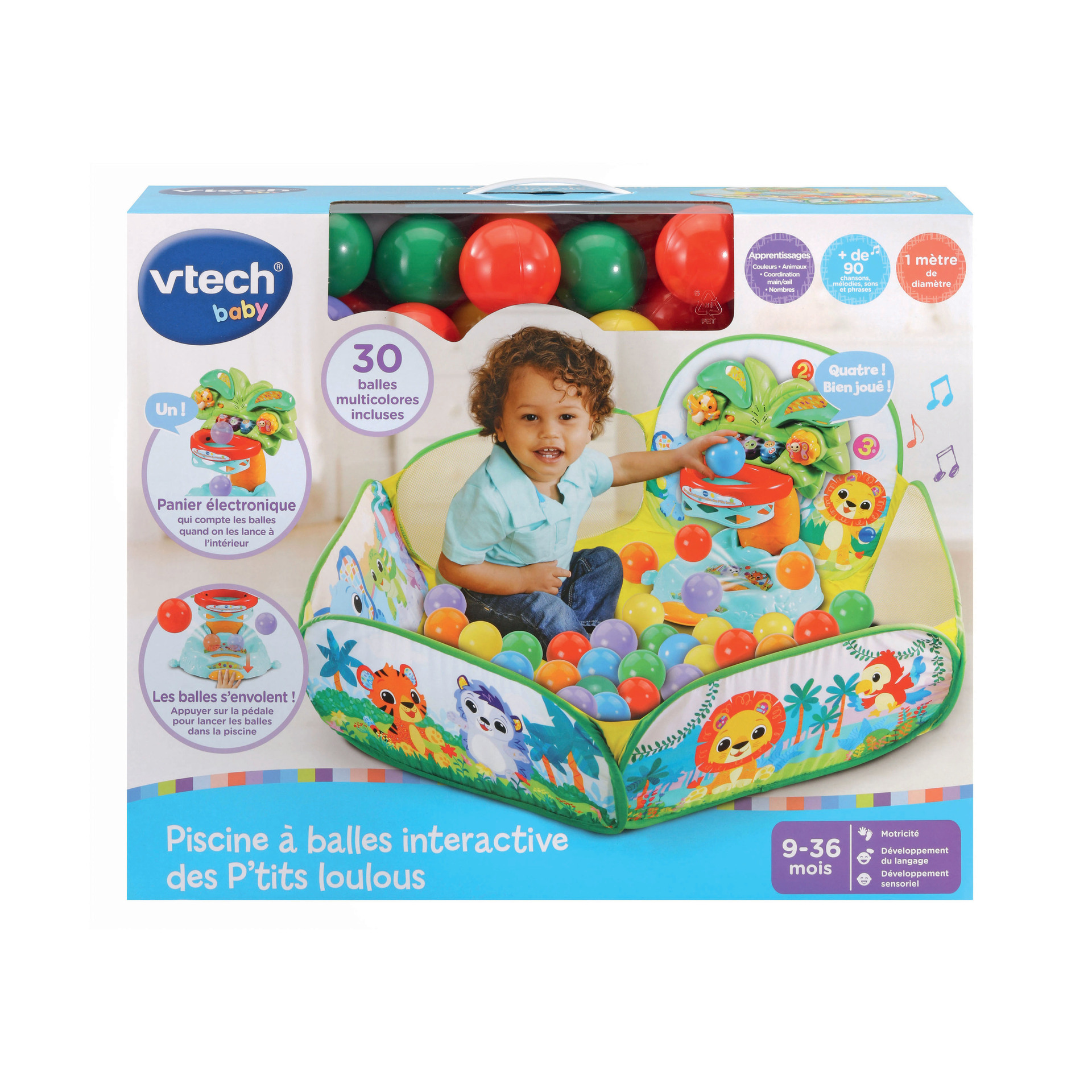 Piscine à Balles Pour Enfant, Diamètre Env.125 Cm + 1200 Balles Noir Blanc Rose Clair Gris