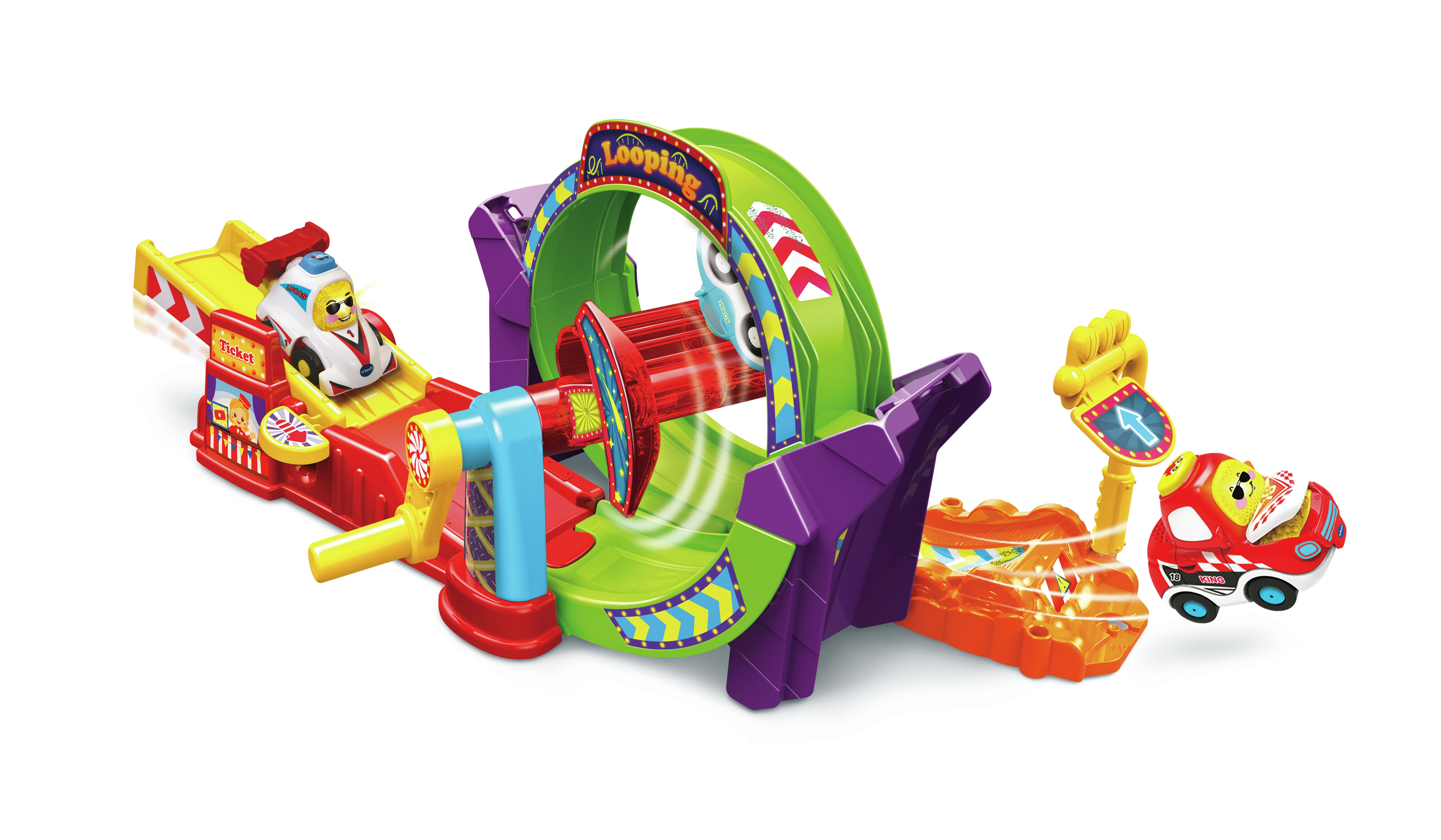 VTech Tut Tut Bolides Tut Tut Looping avec Voiture King Roi du Looping Circuit Voitures Enfant 1 Zone Magique Cadeau Garçon et Fille de à Contenu en Français - vue 10