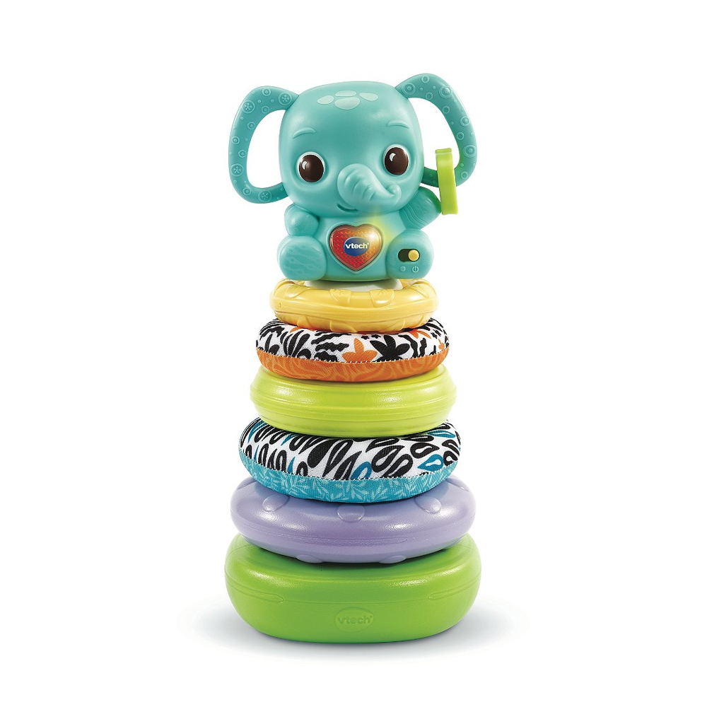 Nino, Éléphanteau Empilo 3 En 1 (Plastique A Base De Plantes Et Bouteilles Plastiques Recyclées)