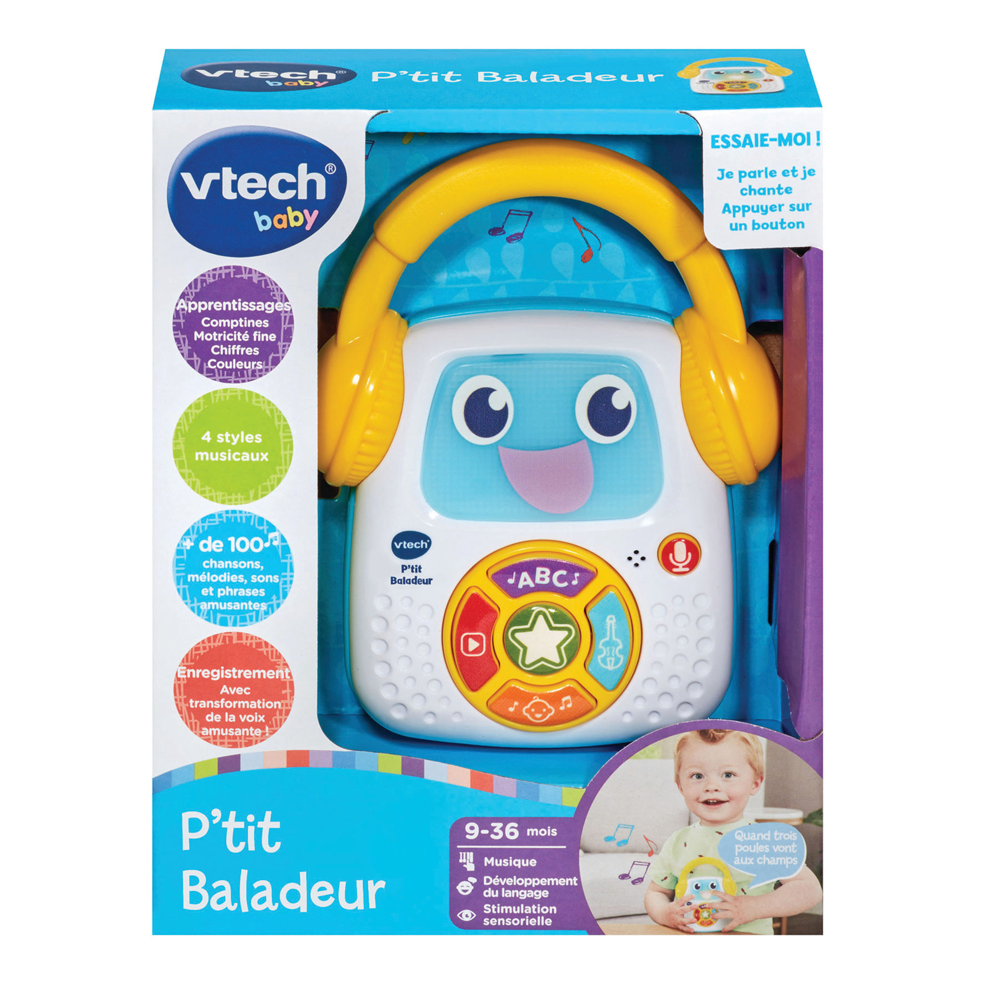 Baladeur Musical pour Bébé V.Pod Baby avec Enregistrement de Voix et Effets Robotiques
