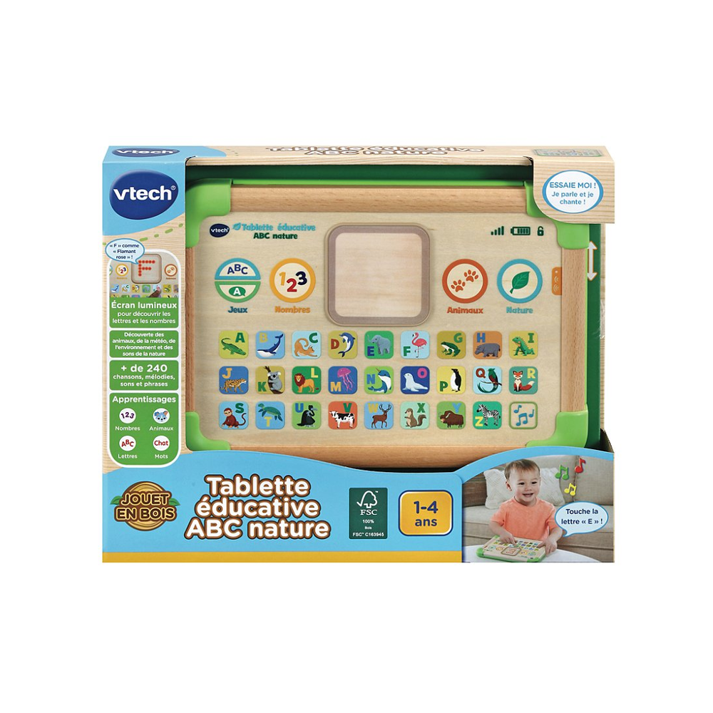 Tablette Éducative Abc Nature (Jouet Avec Partie Bois Certifié Fsc®)