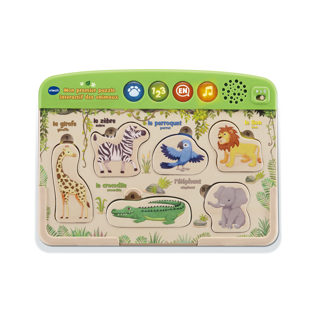 Mon Premier Puzzle Interactif Des Animaux (Jouet Avec Partie Bois Certifié Fsc®)