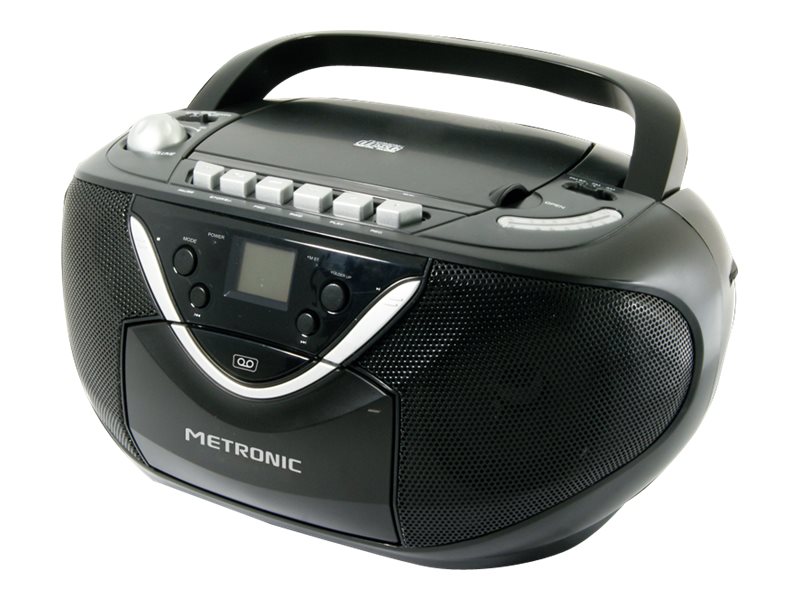 METRONIC Lecteur Cd Cassette Mp3 Avec Lecteur Cassette Fm Entrée Audio Met 47713
