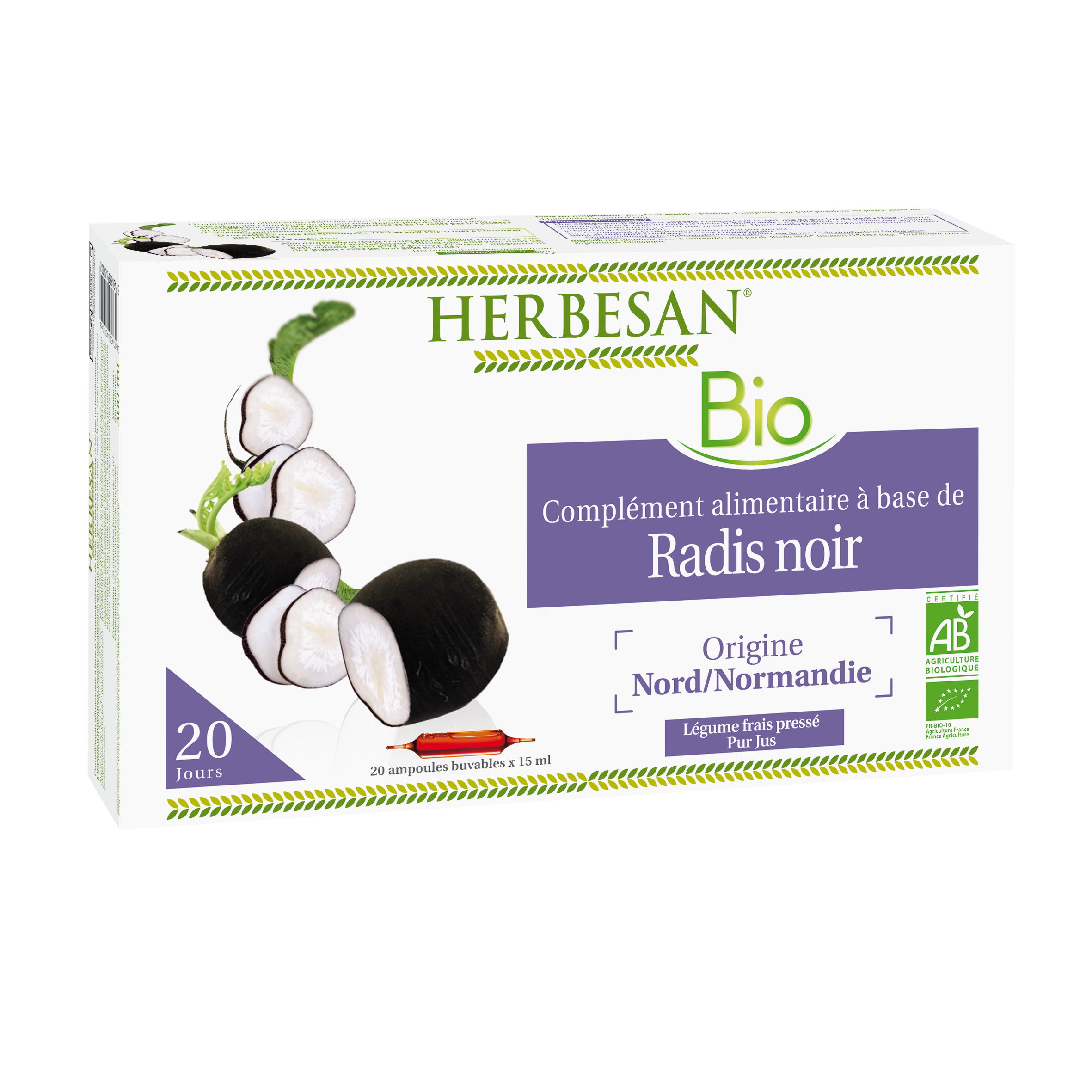 Phyto radis noir bio 20 ampoules de 15ml