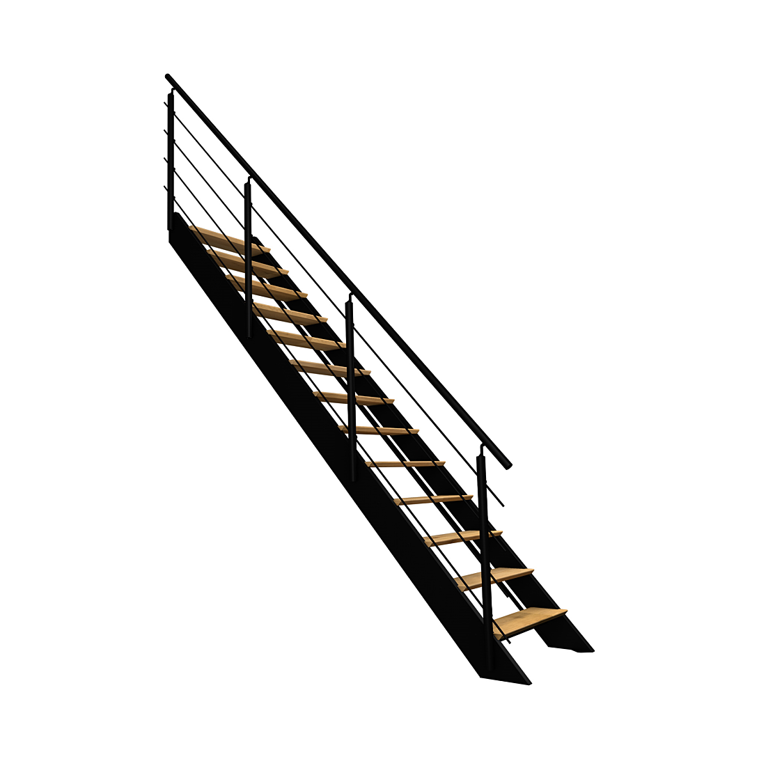 kit Escalier SPECTRA droit avec 13 marches et garde coprs