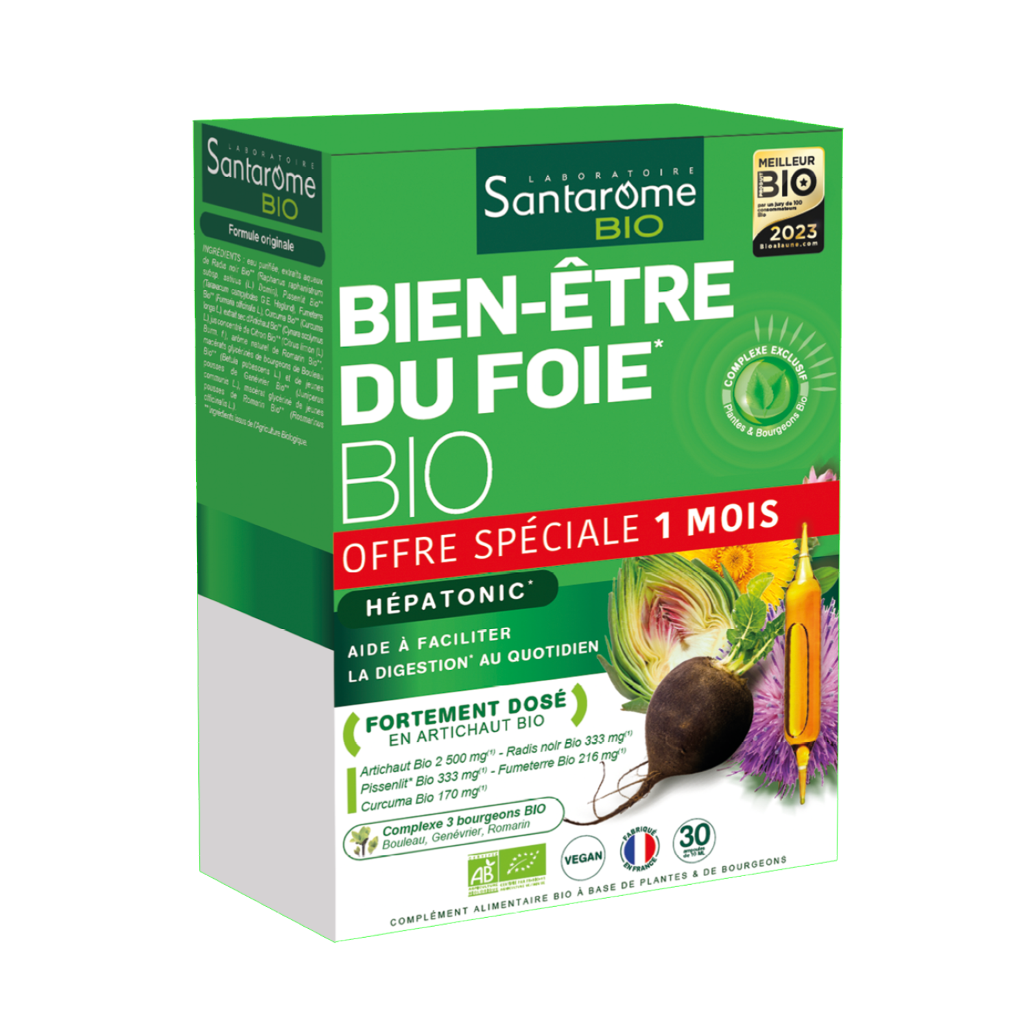 Santarome Bien être du Foie Bio 20 Ampoules de 10ml - vue 2