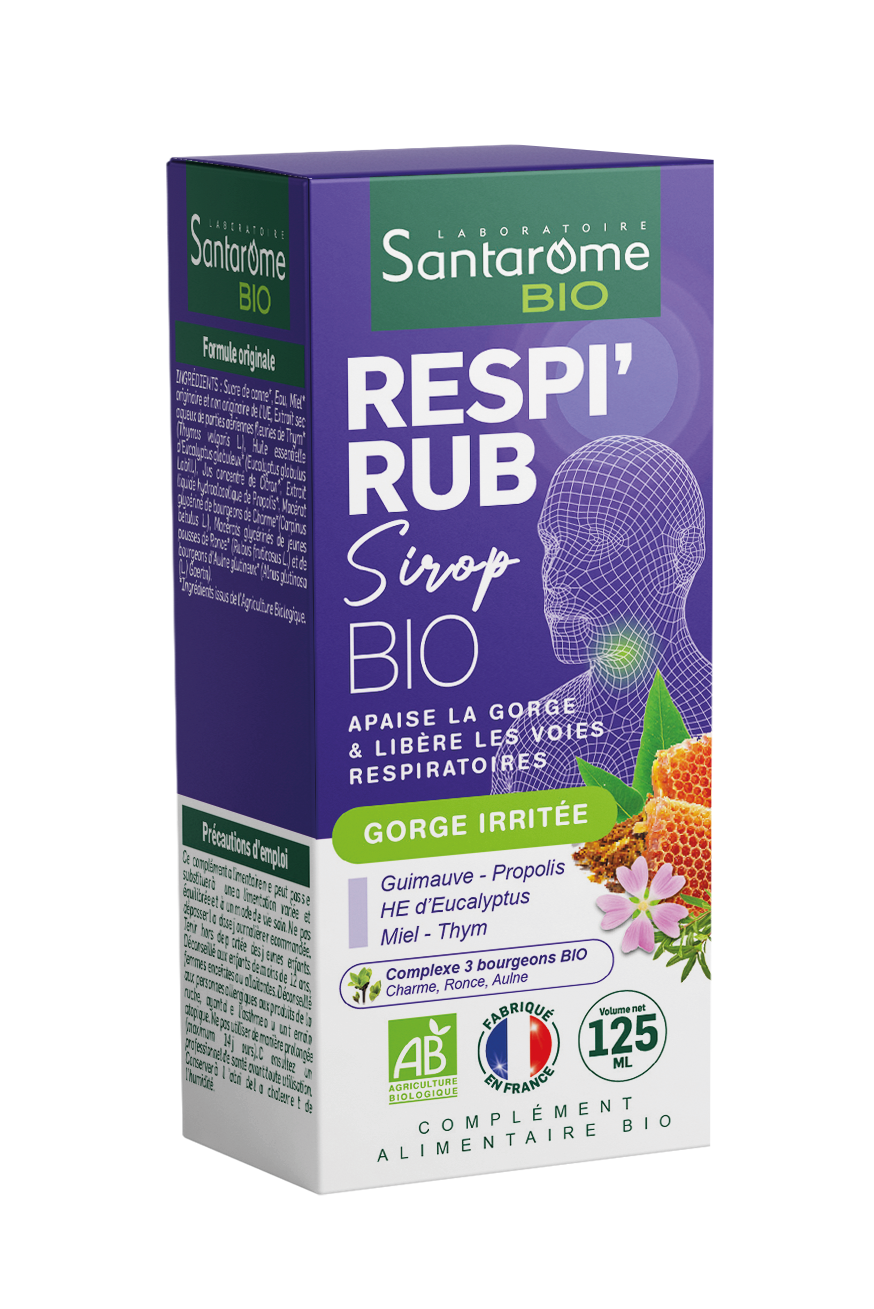 Sirop Respi'rub Apaise La Gorge Bio Santarome Bio Le Flacon De 125ml