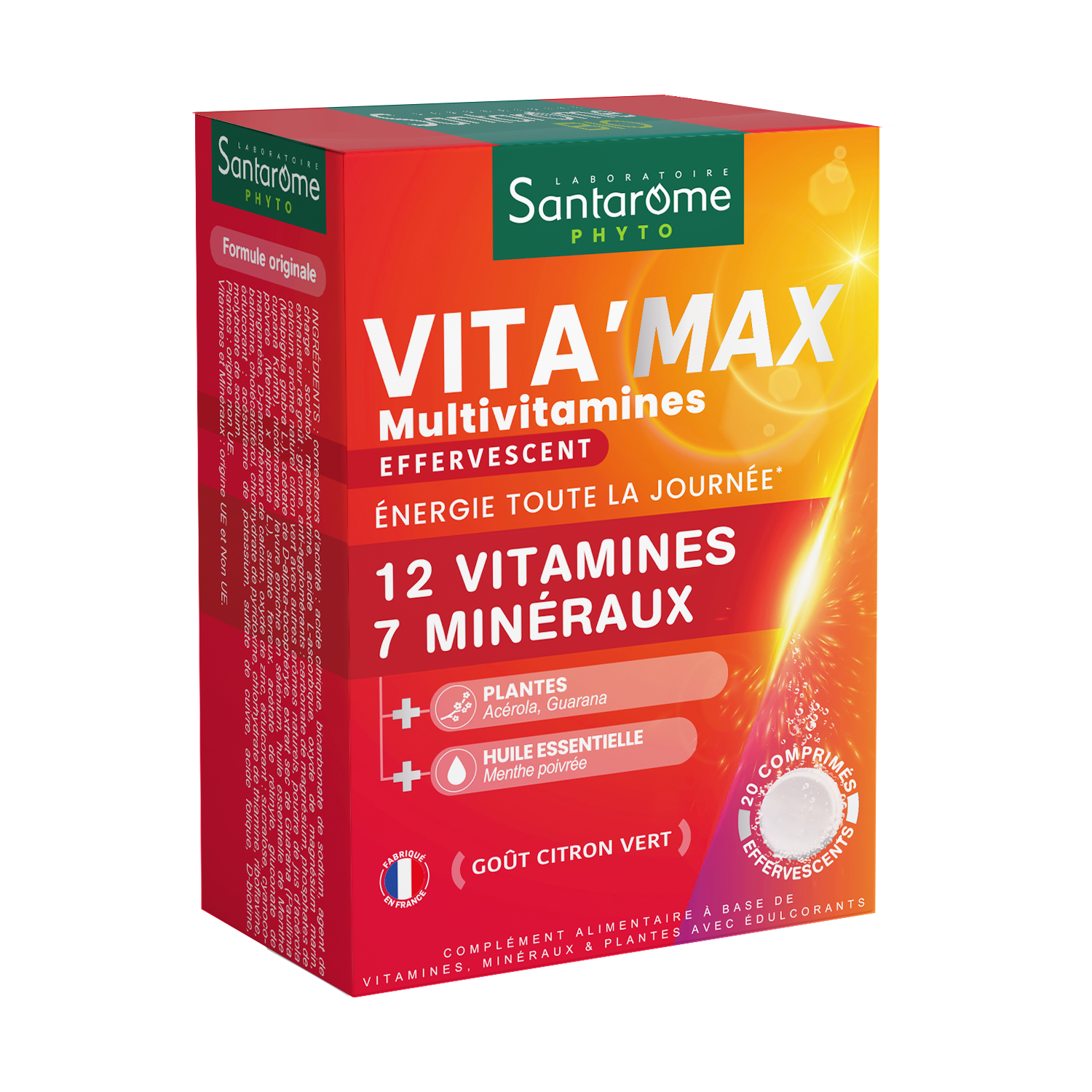 Complément Alimentaire Vitalité Multivitamines Vita'max Sénior 50+ Santarome Bio La Boîte De 30 Comprimés