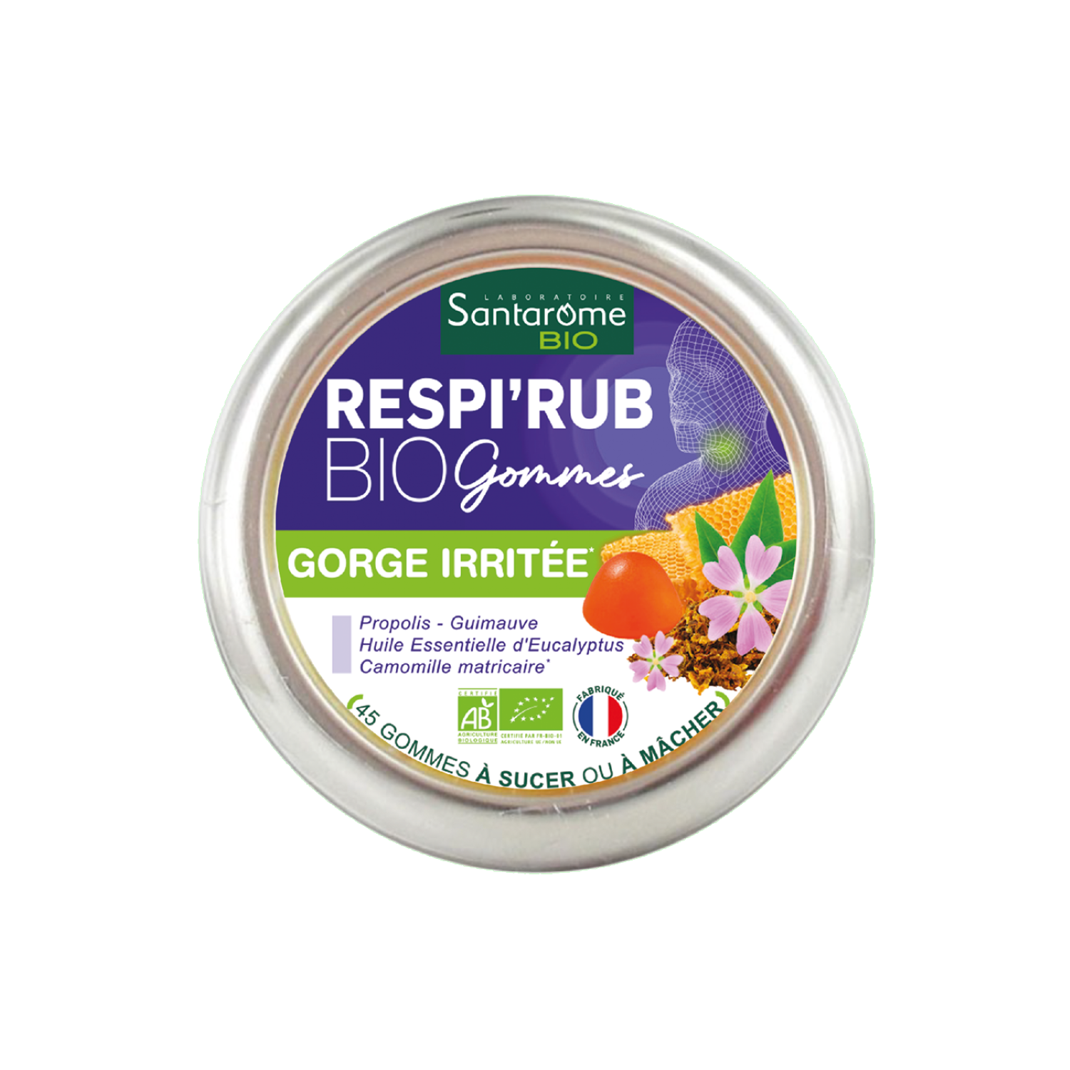 Sirop Respi'rub Apaise La Gorge Bio Santarome Bio Le Flacon De 125ml - vue 2