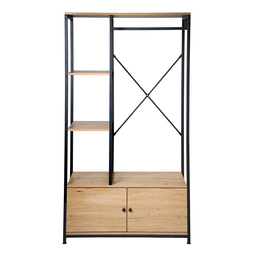 Calicosy Penderie avec étagères et rangements 2 portes H167 cm - LENNY
