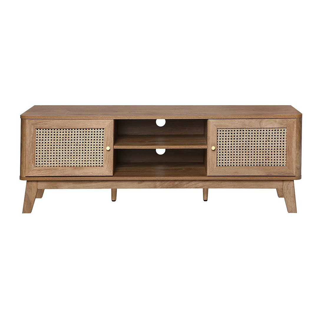 Calicosy Meuble TV 2 Portes en Cannage Rotin L140 cm - PALMO