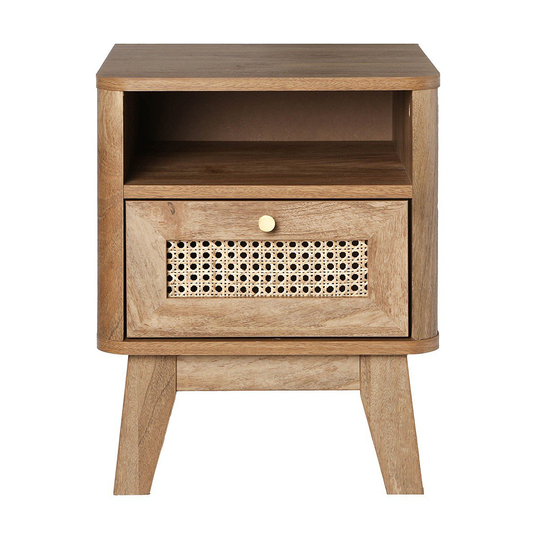 Calicosy Chevet 1 Tiroir Façade Rotin et 1 Niche L39 cm - PALMO