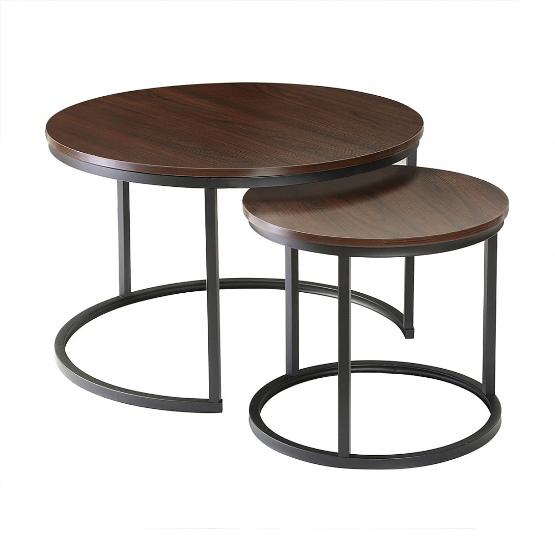 Calicosy Lot de 2 Tables Basses Gigognes Rondes L70 cm - LENNY - vue 2