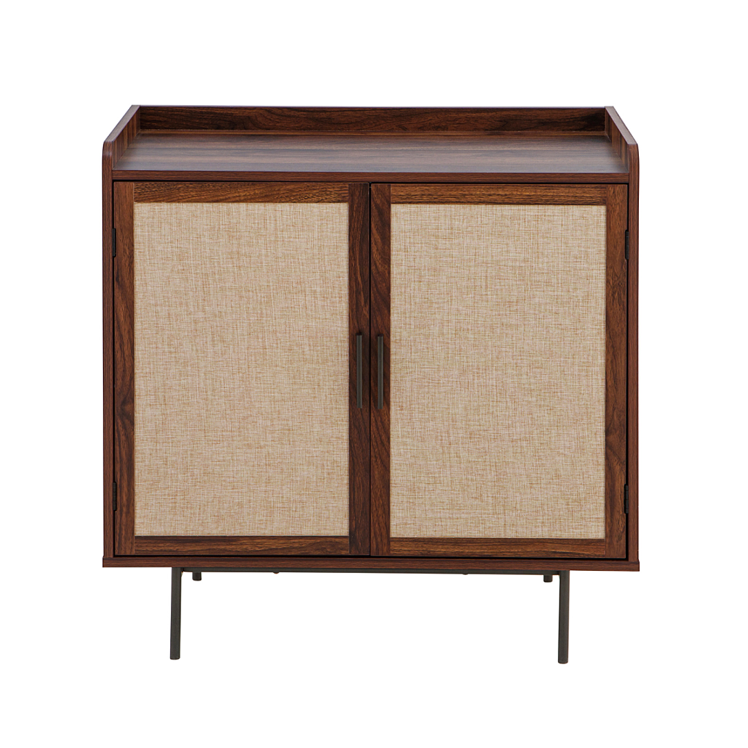 Calicosy Buffet 2 portes décor noyer avec façades en tissu L80 cm - JETSON