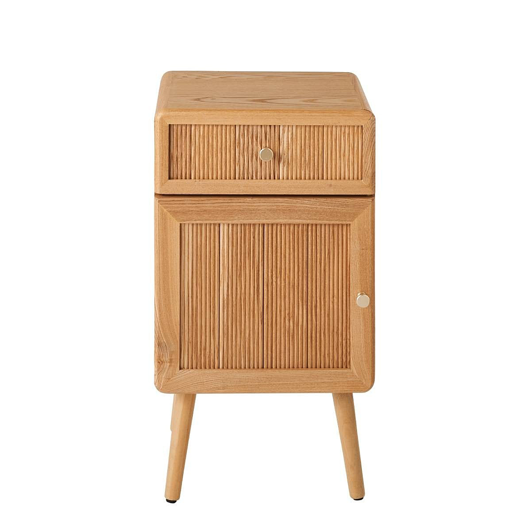 Calicosy Chevet 1 porte et 1 tiroir avec façades lamellées H71 cm AVA
