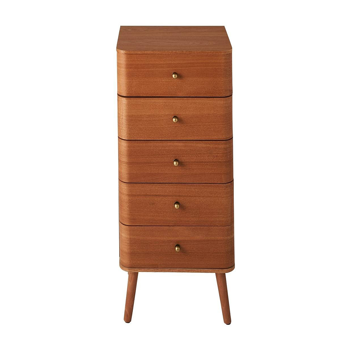 Calicosy Chiffonnier 5 tiroirs avec façades aux bords arrondis H100 cm KARL