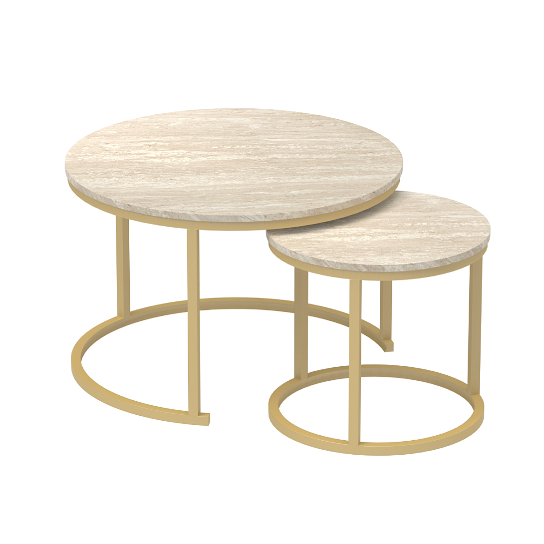 Calicosy Lot de 2 Tables Basses Gigognes Rondes L70 cm - LENNY - vue 3