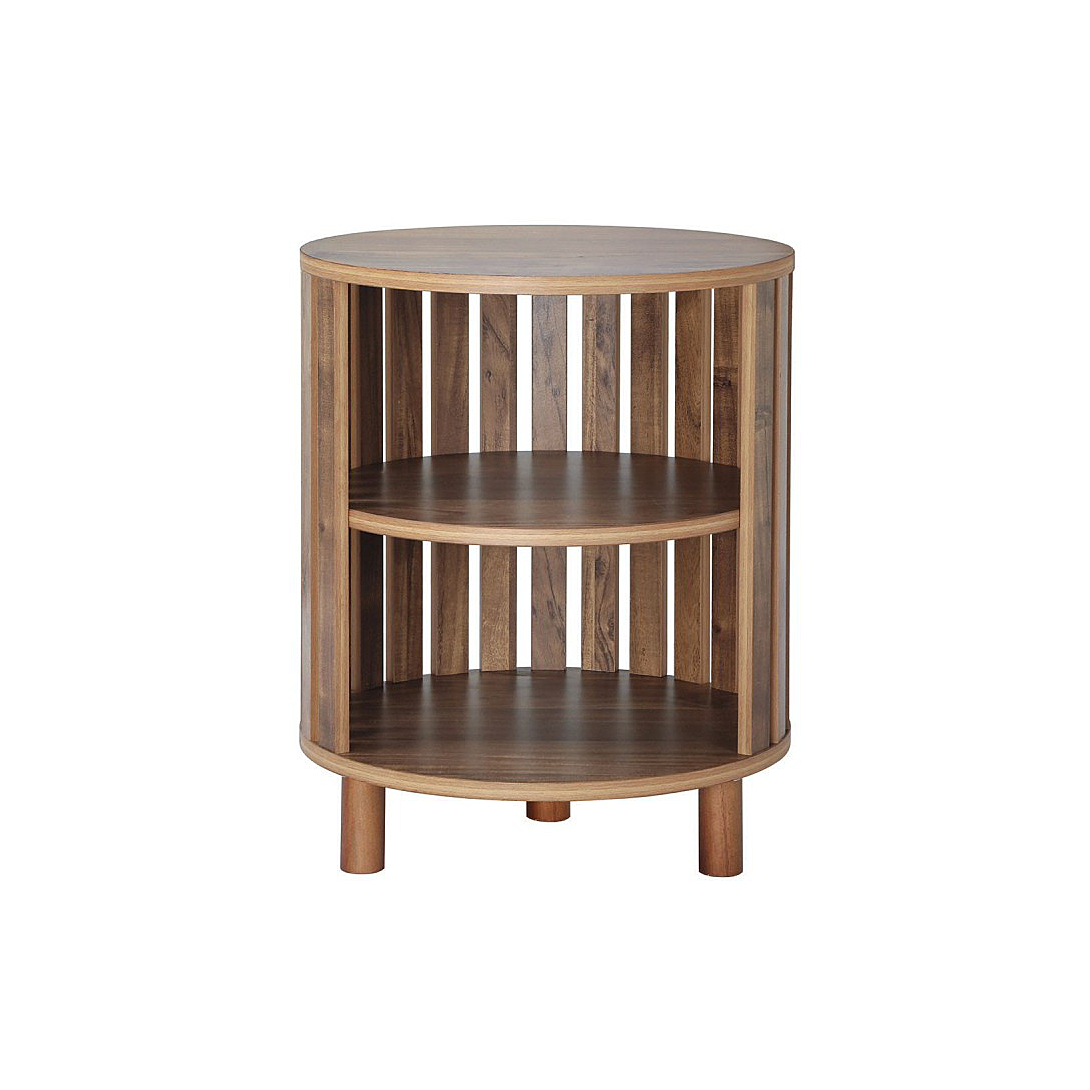 Calicosy Table de Chevet ronde à lames ajourées H50 cm - LIAM