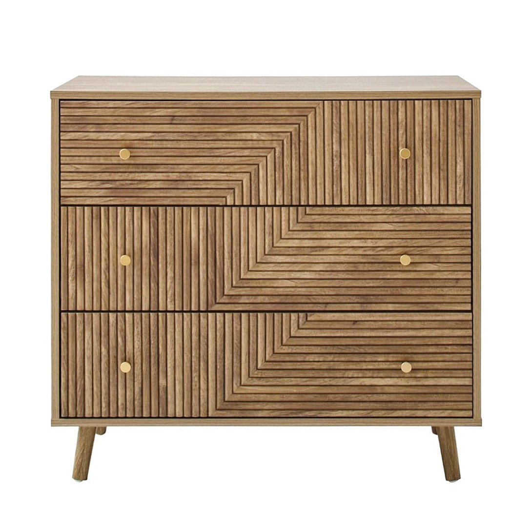 Calicosy Commode 3 tiroirs façades lamellées EDEN