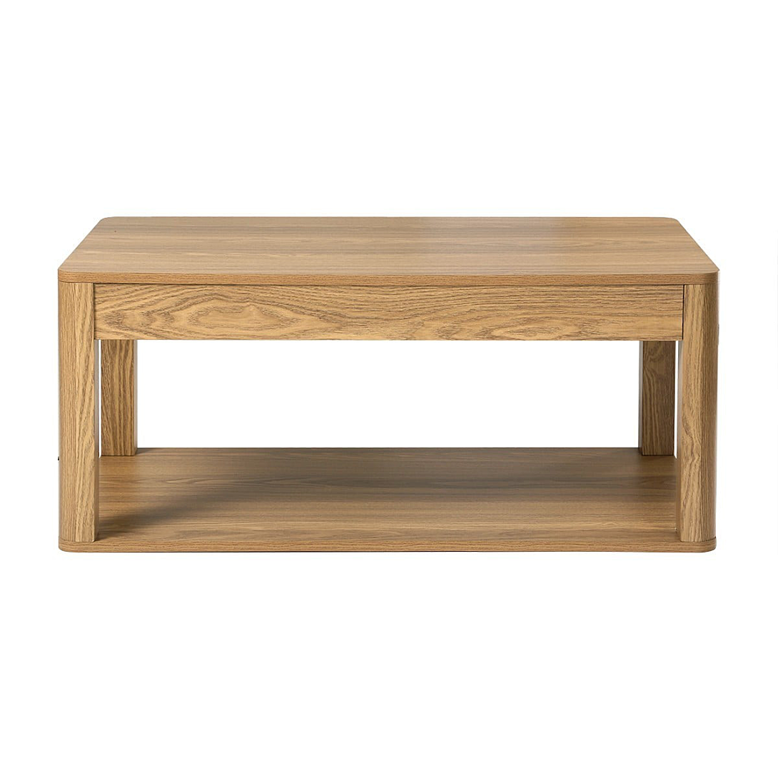 Calicosy Table basse avec 2 plateaux rectangulaires effet bois L90 cm - CELIA