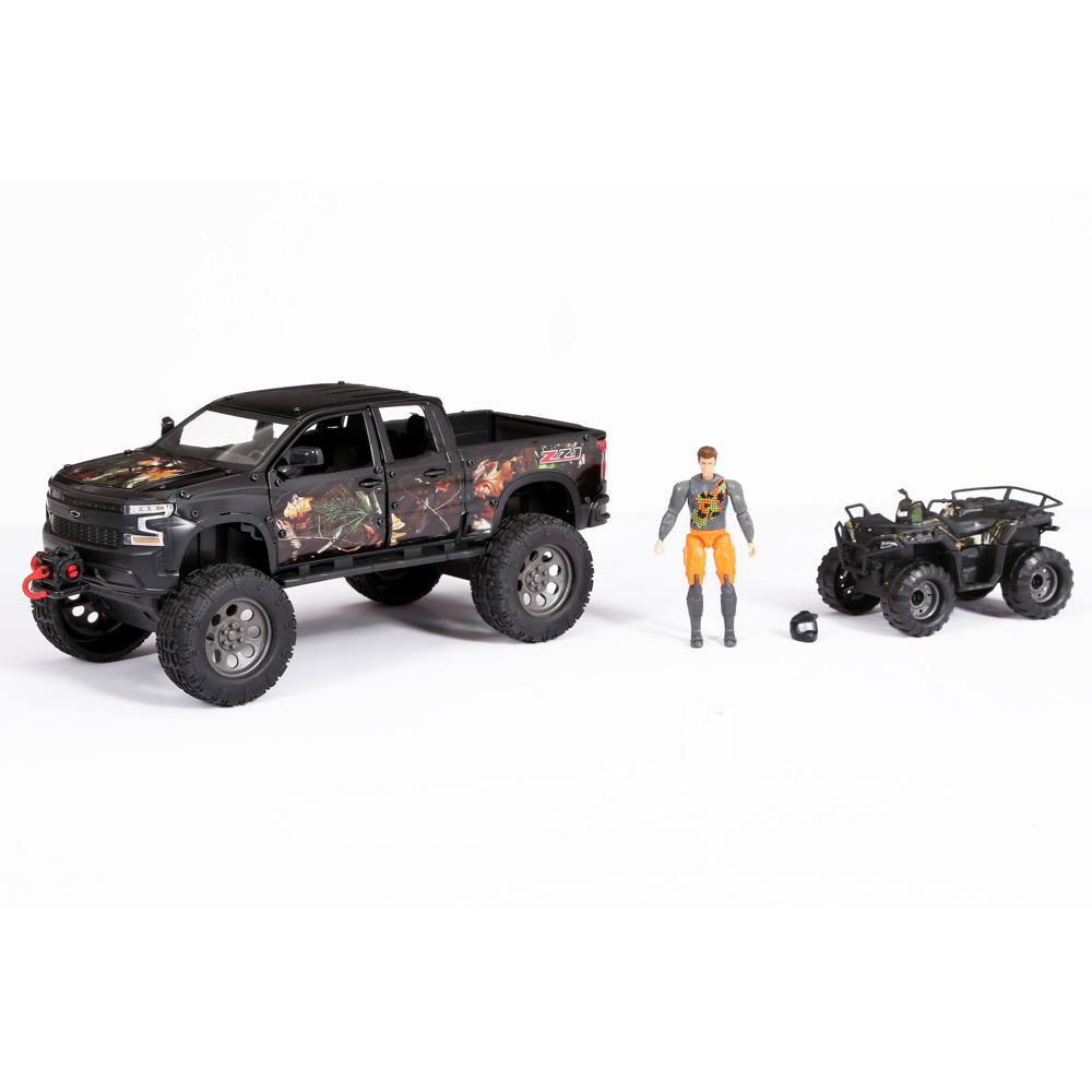 Voiture en métal + quad