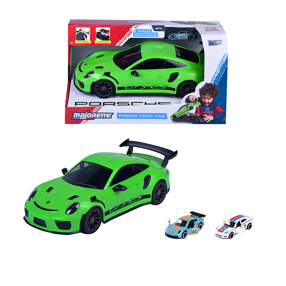 Majorette Porsche Carry Case + 2 Véhicules Dès