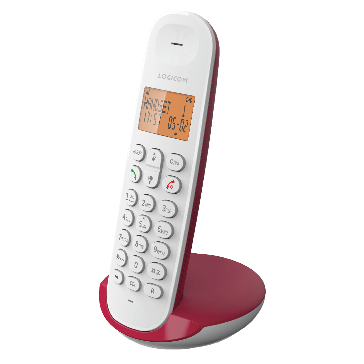 Téléphone Fixe sans Fil Logicom Iloa 150 Framboise