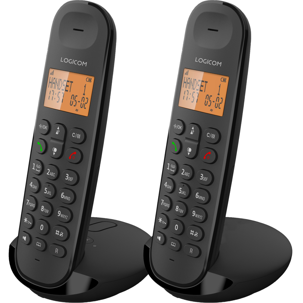 Téléphone Fixe sans fil Duo Répondeur Logicom Iloa 255T Noir