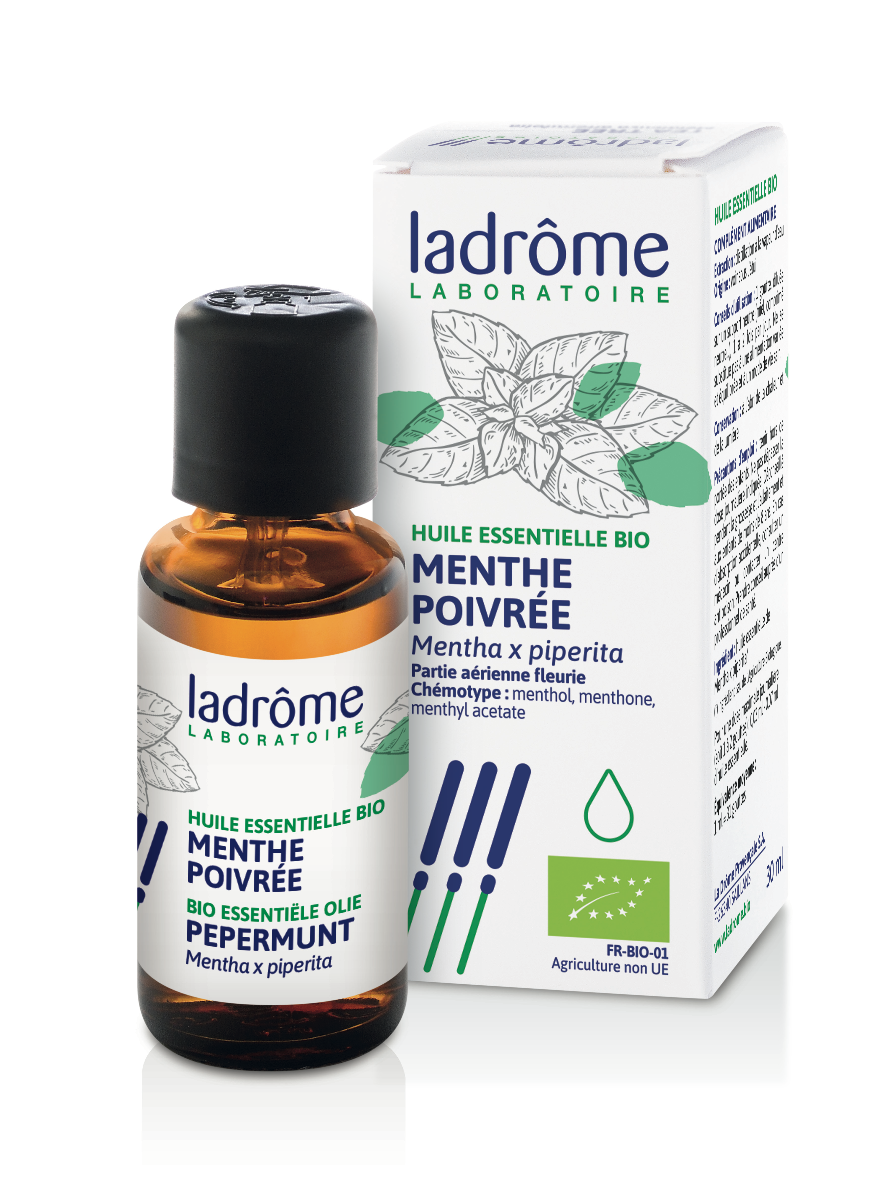 Ladrôme Huile Essentielle Menthe Poivrée Bio 30ml